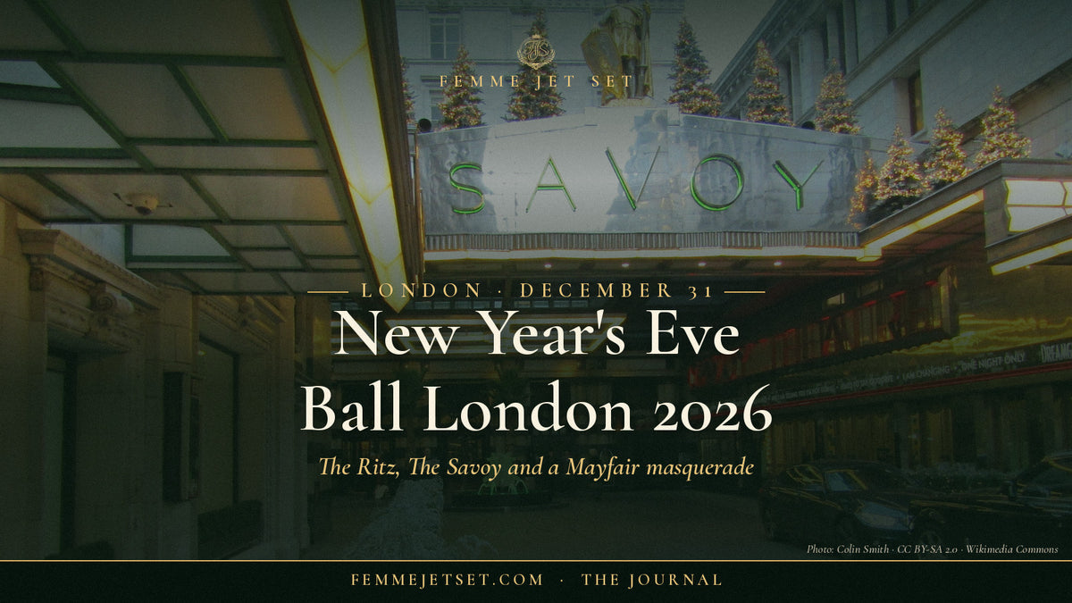 The Savoy hotel entrance on the Strand, London, New Year's Eve Ball London 2026 cover