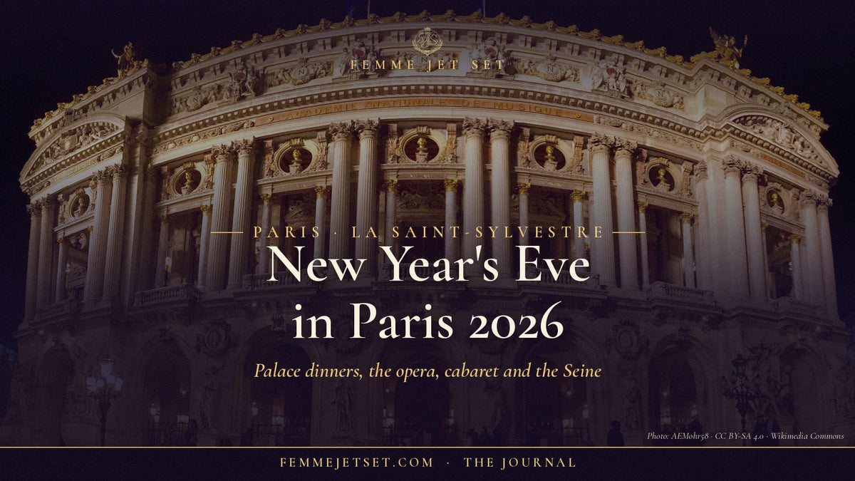 Palais Garnier opera house in Paris lit at night, New Year's Eve in Paris 2026 cover