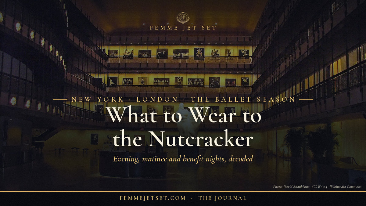 The golden Promenade of the David H. Koch Theater at Lincoln Center, home of New York City Ballet's Nutcracker, What to Wear to the Nutcracker cover